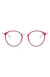 Ray Ban Kids' 48mm Round Optical Glasses In Silver Red