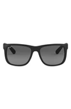 Ray Ban 54mm Polarized Square Sunglasses In Dark Grey Black