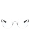Ray Ban 51mm Rimless Optical Glasses In Matte Gumn