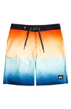 Quiksilver Kids' Surfsilk Ombre Board Shorts In Orange Multi