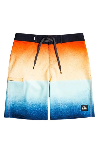 Quiksilver Kids' Surfsilk Ombre Board Shorts In Orange Multi