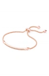 Kendra Scott Ott Adjustable Chain Bracelet W/ Cubic Zirconia, 14k Rose Gold-plate In Rose Gold
