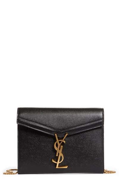 SAINT LAURENT CASSANDRA LEATHER WALLET ON A CHAIN,635023BOWAW