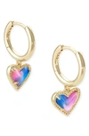 Kendra Scott Ari Heart Huggie Hoop Earrings In Gold Watercolor Illusion