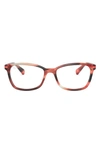 Ray Ban 52mm Square Optical Glasses In Striped Brown