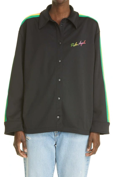 Palm Angels Miami Logo-embroidered Shirt In Black
