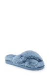 Michael Michael Kors Lala Faux Fur Slide Slipper In Chambray