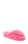 Michael Michael Kors Lala Faux Fur Slide Slipper In Hibiscus