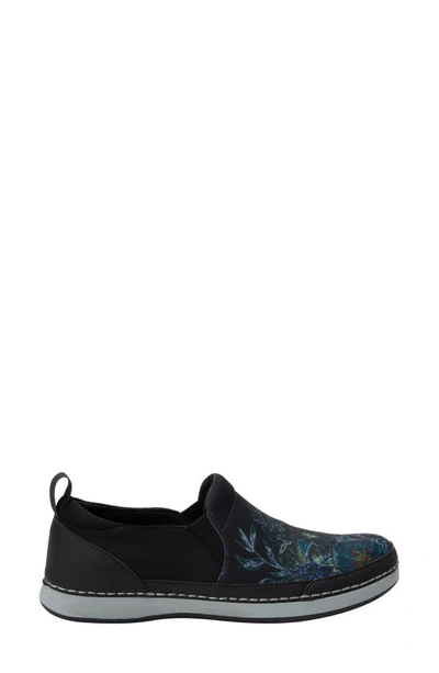 Alegria Alchemie Slip-on Sneaker In Black Bouquet Fabric