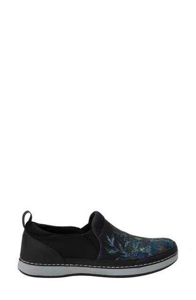 Alegria Alchemie Slip-on Trainer In Black Bouquet Fabric