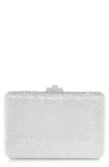 Judith Leiber Couture Crystal Embellished Slim Frame Clutch In Silver Dark Indigo