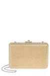 Judith Leiber Slim Slide Prosecco Crystal Chain Clutch In Silver Prosecco