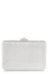 Judith Leiber Couture Crystal Embellished Slim Frame Clutch In Silver Hematite
