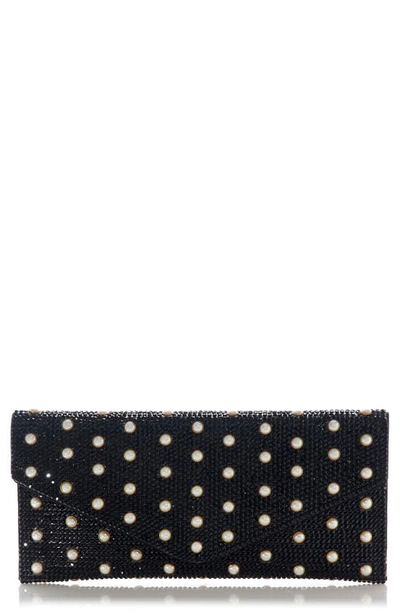 Judith Leiber Beaded Envelope Clutch In Champagne Jet Mix