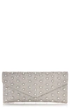 Judith Leiber Beaded Envelope Clutch In Silver Rhine Mix