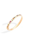 Pomellato 18k Rose Gold Nudo Multi Gemstone Bangle Bracelet