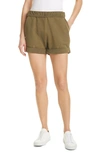 Frame Rolled-cuff Organic Cotton Shorts In Washed Moss