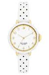 KATE SPADE PARK ROW DOT SILICONE STRAP WATCH, 34MM,KSW1694