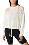 Sweaty Betty Tides High Open Weave Sweater In Lily White