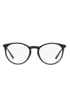 Polo Ralph Lauren 49mm Round Optical Glasses In Black
