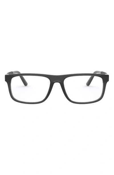 Polo Ralph Lauren 56mm Rectangular Optical Glasses In Transparent Grey
