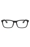 Burberry 55mm Icon Stripe Detail Square Optical Glasses In Black