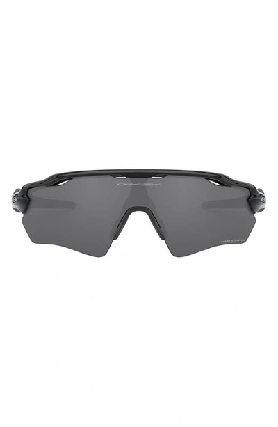 Oakley Kids' Radar® Ev Xs Path™ 31mm Wrap Prizm™ Polarized Sunglasses In Rubber Black