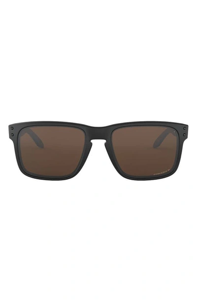 Oakley Holbrook™ 57mm Polarized Rectangle Sunglasses In Black