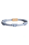 TORY BURCH SERIF-T STACKABLE COATED LEATHER BRACELET,82701