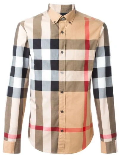 Burberry Summerton Long-sleeved Check Shirt In Brown