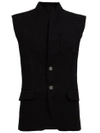 STAND STUDIO AGANOVICH STAND-UP COLLAR BUTTONED GILET - BLACK,JK04TECLIN11320788