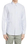 Club Monaco Button-down Collar Striped Cotton Oxford Shirt In Blue Multi