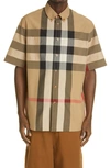 BURBERRY THAMES CHECK SHORT SLEEVE BUTTON-DOWN SHIRT,8042836