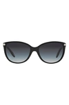 Ralph Lauren 57mm Cat Eye Sunglasses In Black