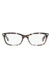 Polo Ralph Lauren 53mm Rectangular Optical Glasses In Tort Blue