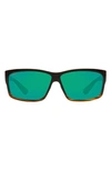 Costa Del Mar 60mm Rectangle Sunglasses In Brown Polarized Plastic
