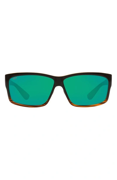 Costa Del Mar 60mm Rectangle Sunglasses In Brown Polarized Plastic