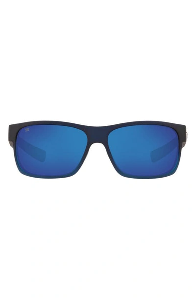Costa Del Mar 60mm Polarized Rectangular Sunglasses In Grey Blue
