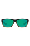 Costa Del Mar 60mm Polarized Rectangular Sunglasses In Black Flow