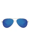 Costa Del Mar 56mm Polarized Aviator Sunglasses In Light Grey