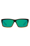 Costa Del Mar 60mm Rectangle Sunglasses In Brown Polarized Glass
