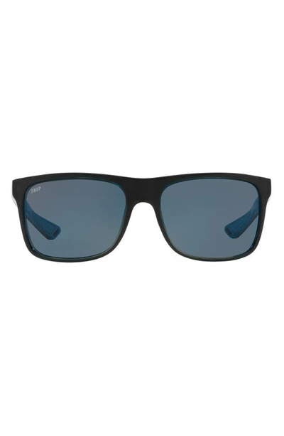 Costa Del Mar 56mm Polarized Square Sunglasses In Grey Blue