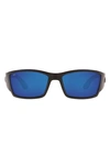 Costa Del Mar 61mm Polarized Wraparound Sunglasses In Black Blue