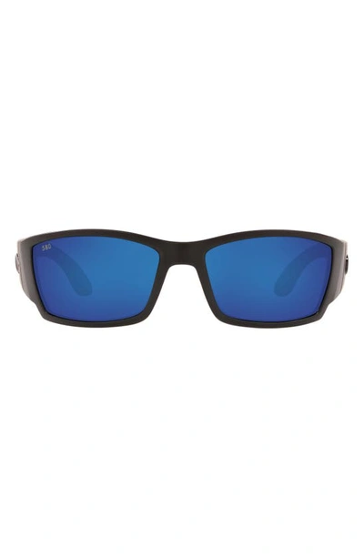Costa Del Mar 61mm Polarized Wraparound Sunglasses In Black Blue