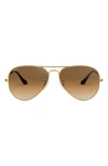 Ray Ban Original 62mm Aviator Sunglasses In Gold/ Brown Gradient