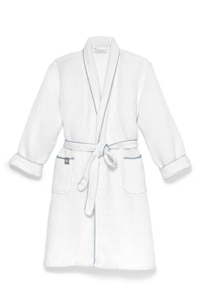 Boll & Branch Waffle Robe In White/shore Waffle