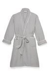 Boll & Branch Waffle Robe In Pewter/ White