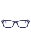 Ray Ban Kids' 48mm Rectangular Optical Glasses In Top Blue