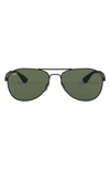 Ray Ban Unisex 58mm Aviator Sunglasses In Matte Black