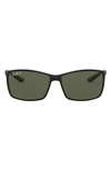 Ray Ban Liteforce Tech 62mm Polarized Oversize Sunglasses In Matte Black